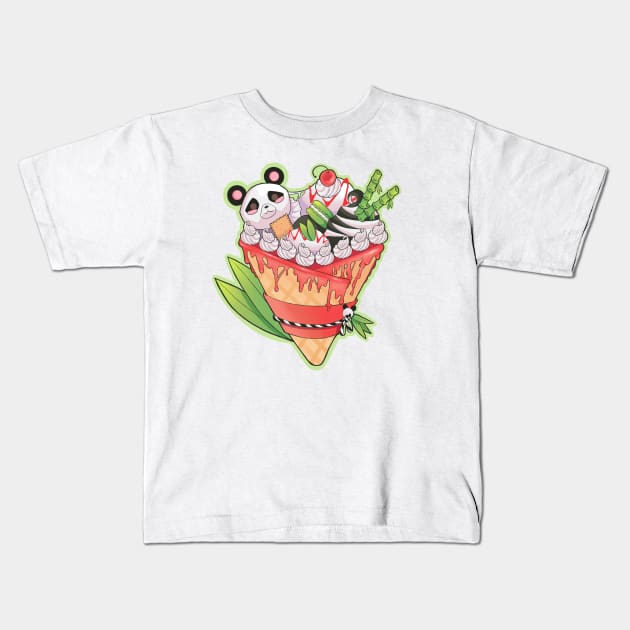 Panda Bear Crepe Kids T-Shirt by Sugarnspice